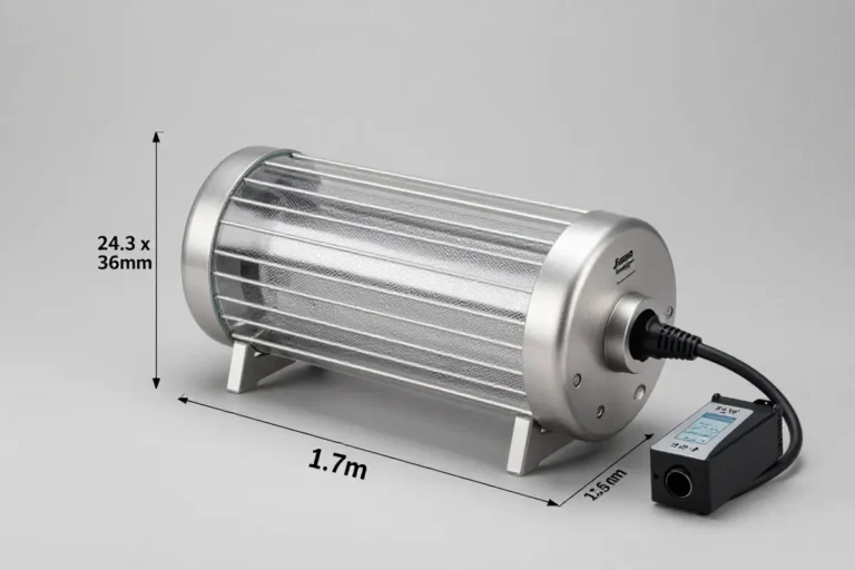 Calentador Eheim Jager Trutemp en acuario, mostrando su revestimiento de vidrio, sistema de control PID y cable de 1.7 metros. Diseño profesional para acuarios de 300 litros o más.